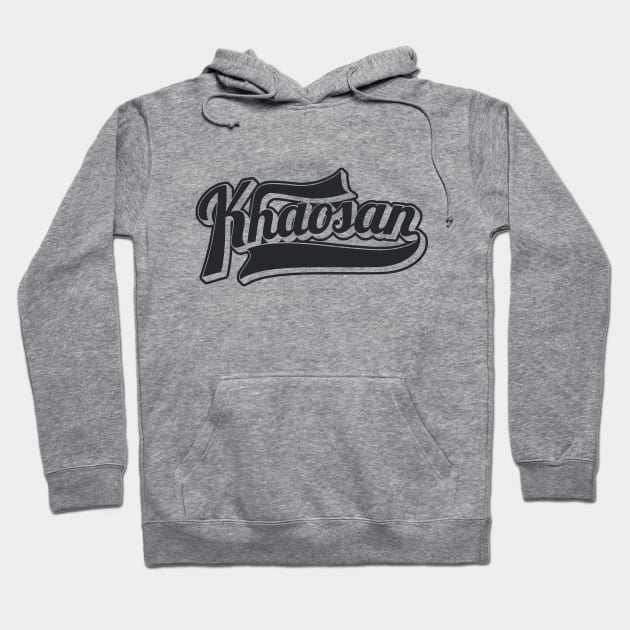 Khaosan Road Bangkok - Backpacker's Paradise | Vintage Lettering Logo Hoodie by Boogosh